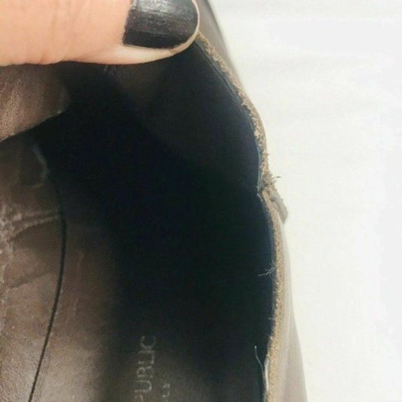 BANANA REPUBLIC Shoes Brown Leather Loafer Square Size 9.5 Y - Picture 8 of 11